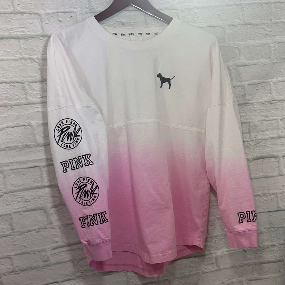 Victoria's Secret Pink Ombré Cotton Shirt with PINK branding